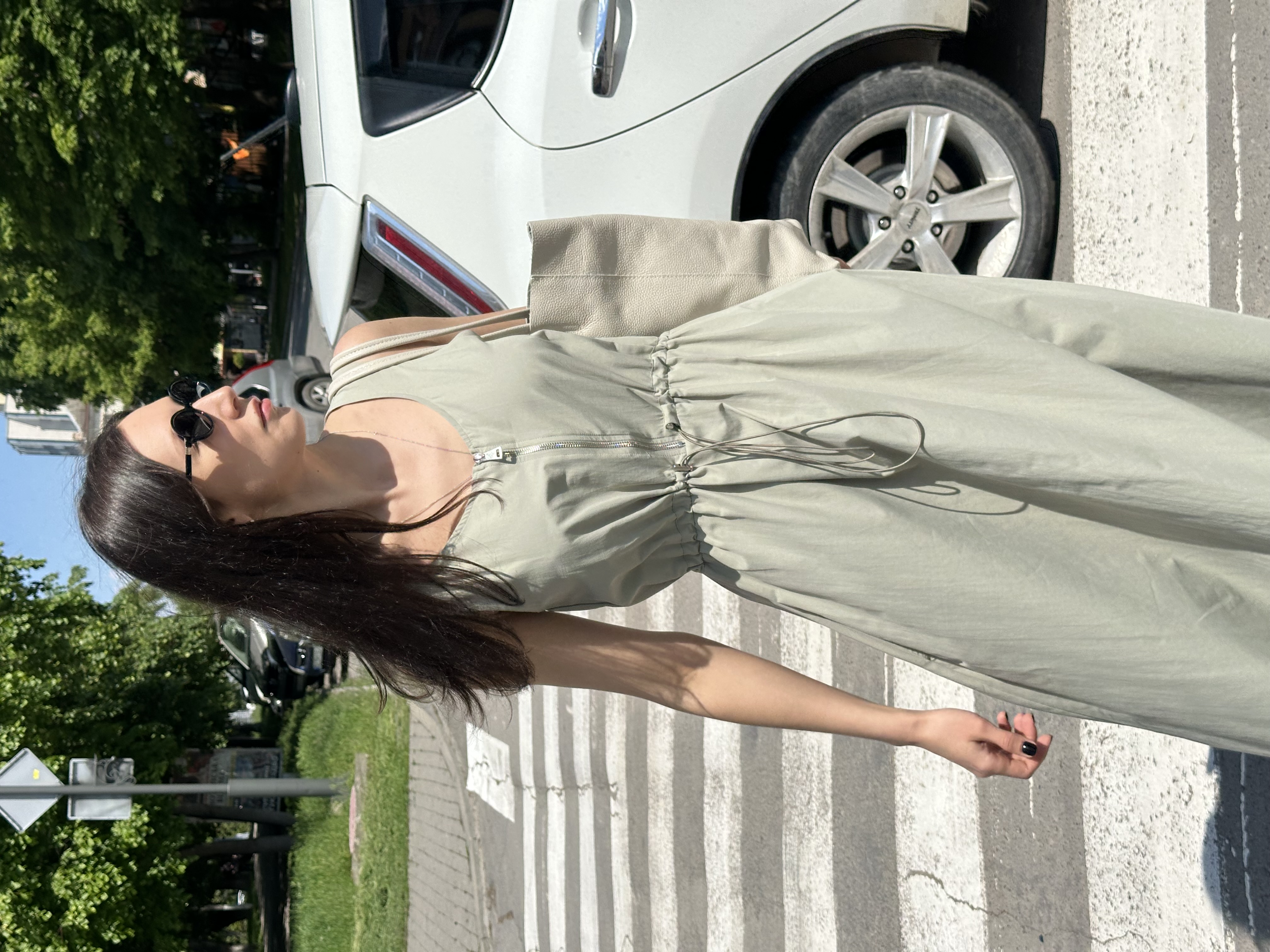 Сукня 1001-RV-111 зі замком оливка, S