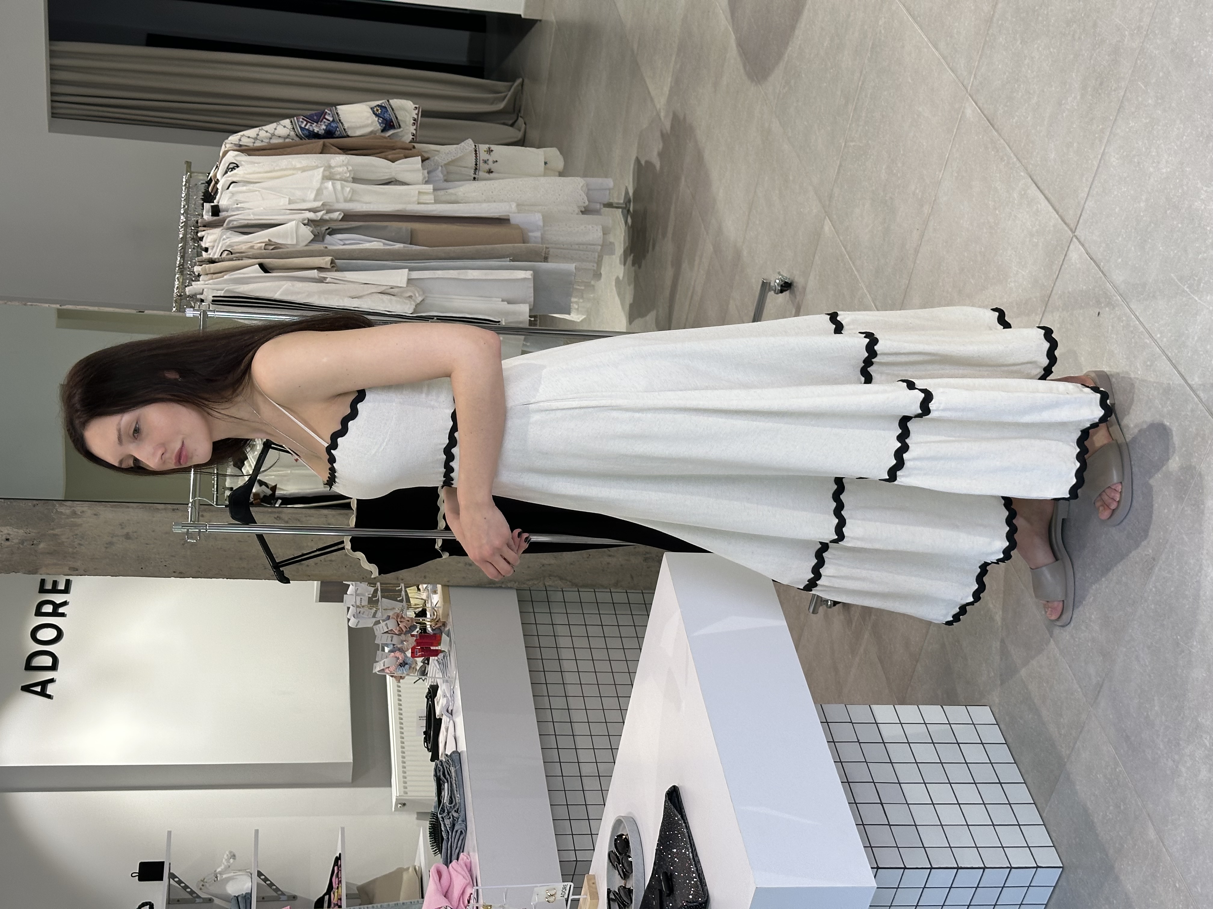 Сукня 8834 міді на бретелях беж, S