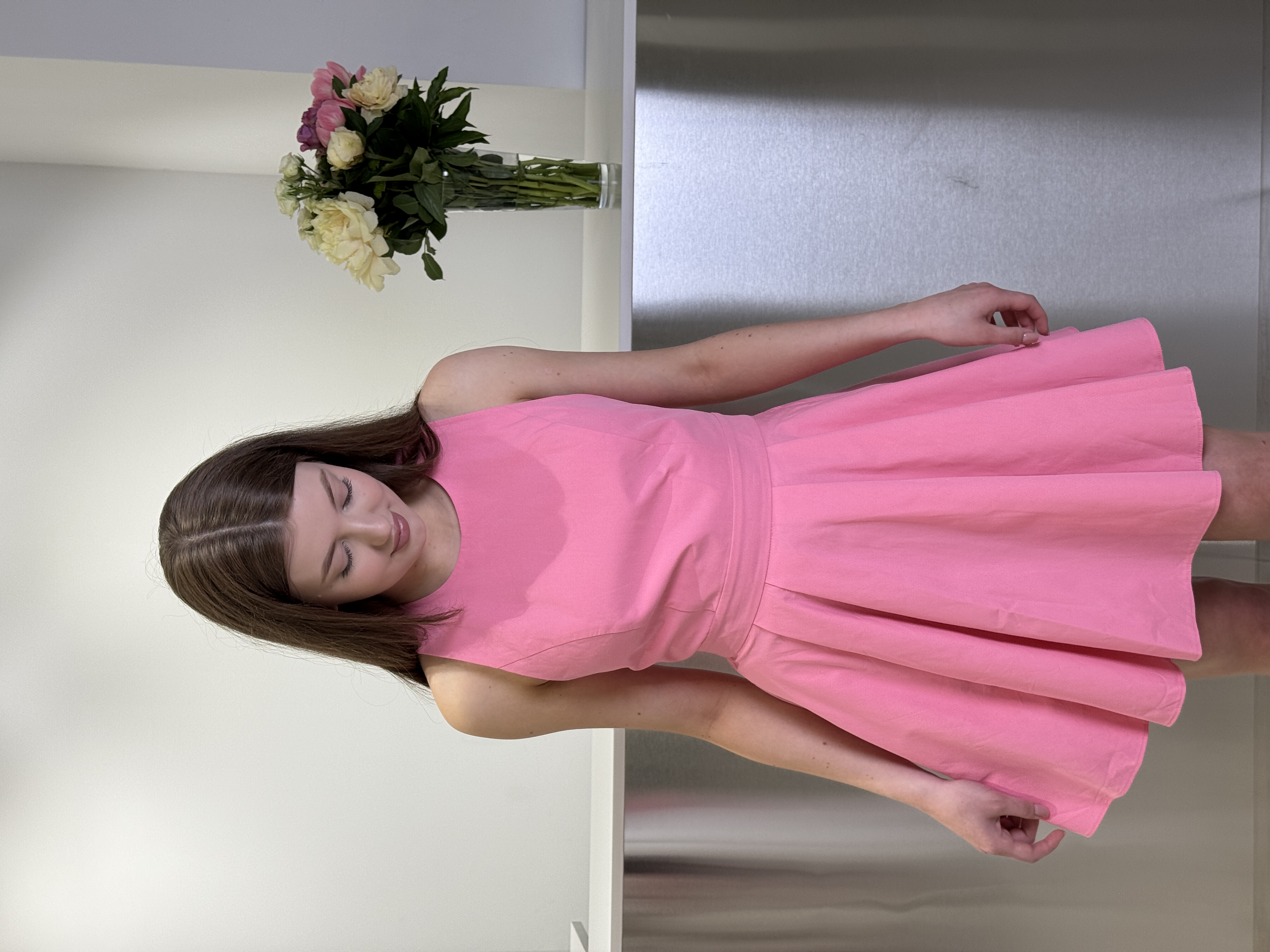 Сукня 12344 міні на зав'язках рожевий, L