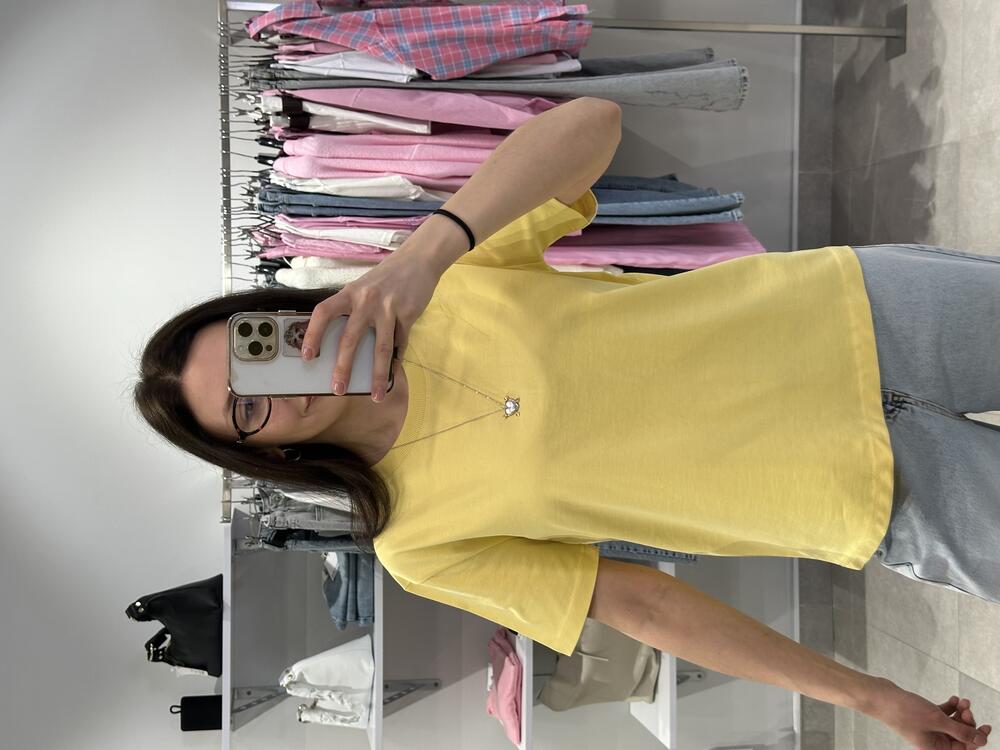 Футболка 30312 оверсайз жовта, L