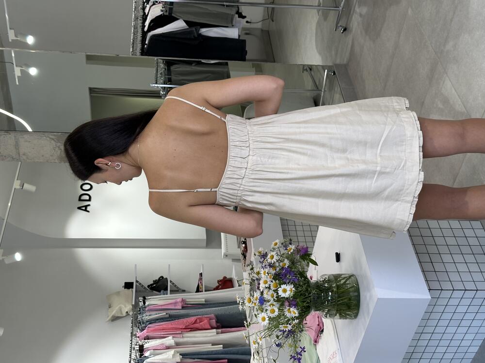 Сукня 1195\43 льон віскоза світлий беж, XS