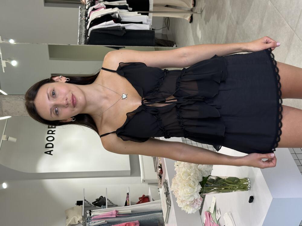 Топ Жасмин шифон чорний