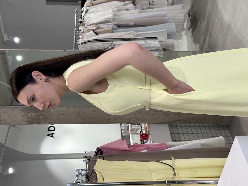 Сукня 05081 міді жовтий, M