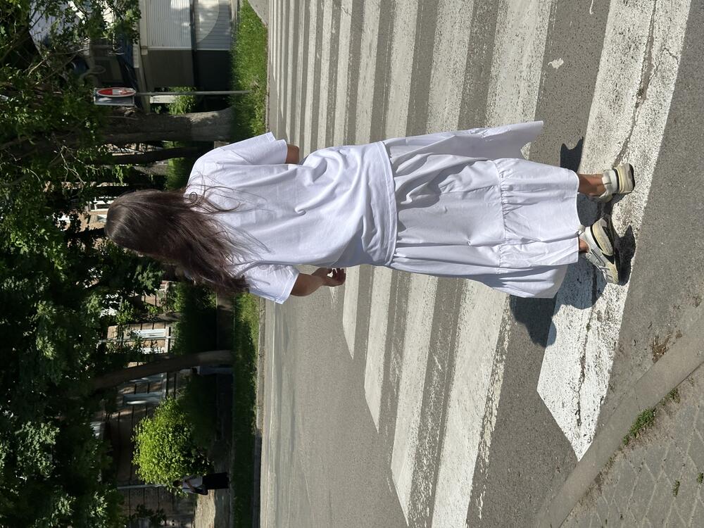 Спідниця 9011 максі A-силует білий, S