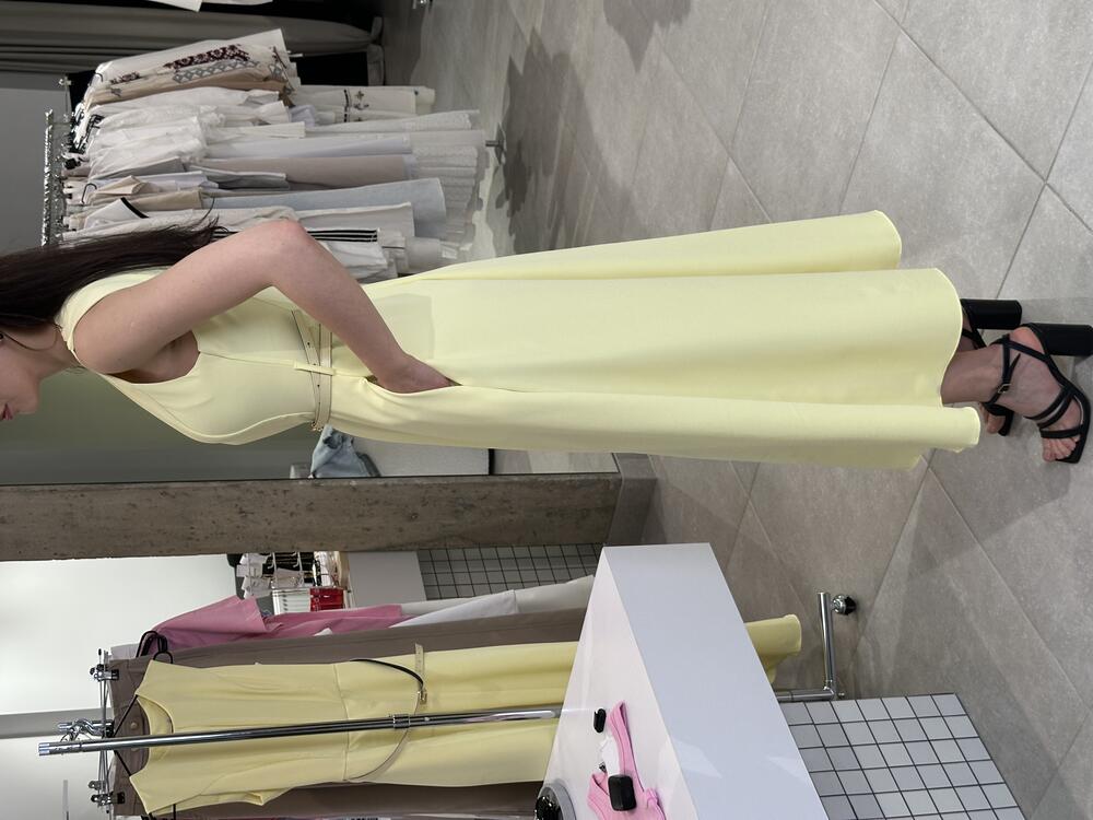 Сукня 05081 міді жовтий, M