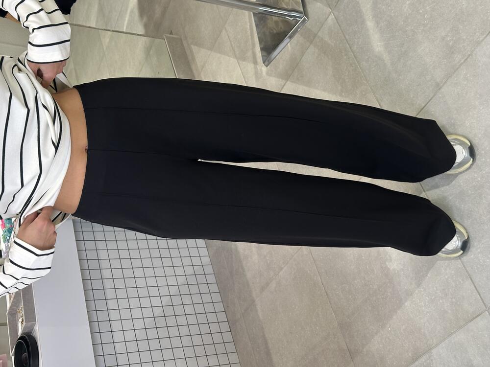 Брюки італійський трикотаж палаццо 1143/36-4 чорний, XS