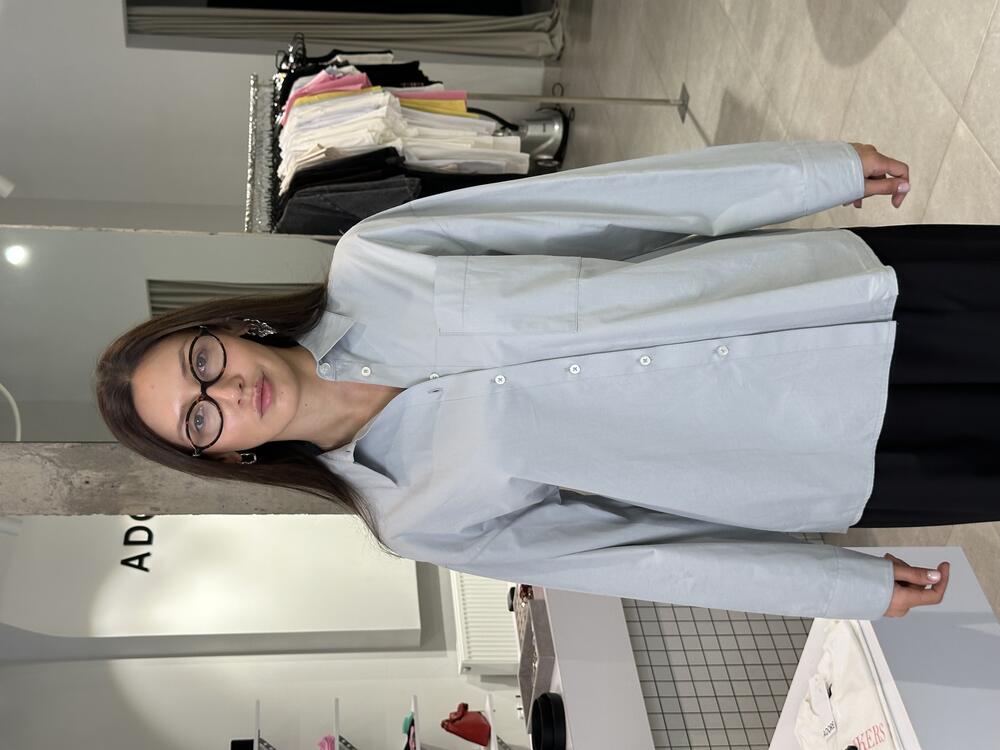 Сорочка з кишенею   1090/23-2 попелястий