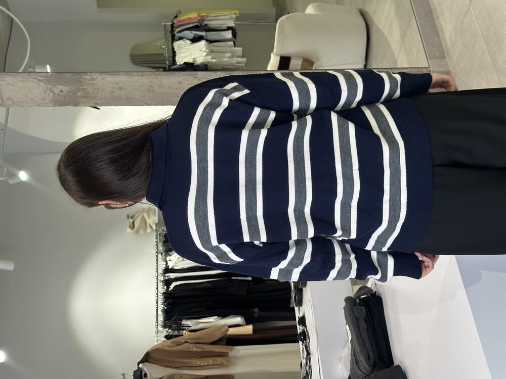 Поло QU Style в полоску 241184 темно-синій\беж, one size