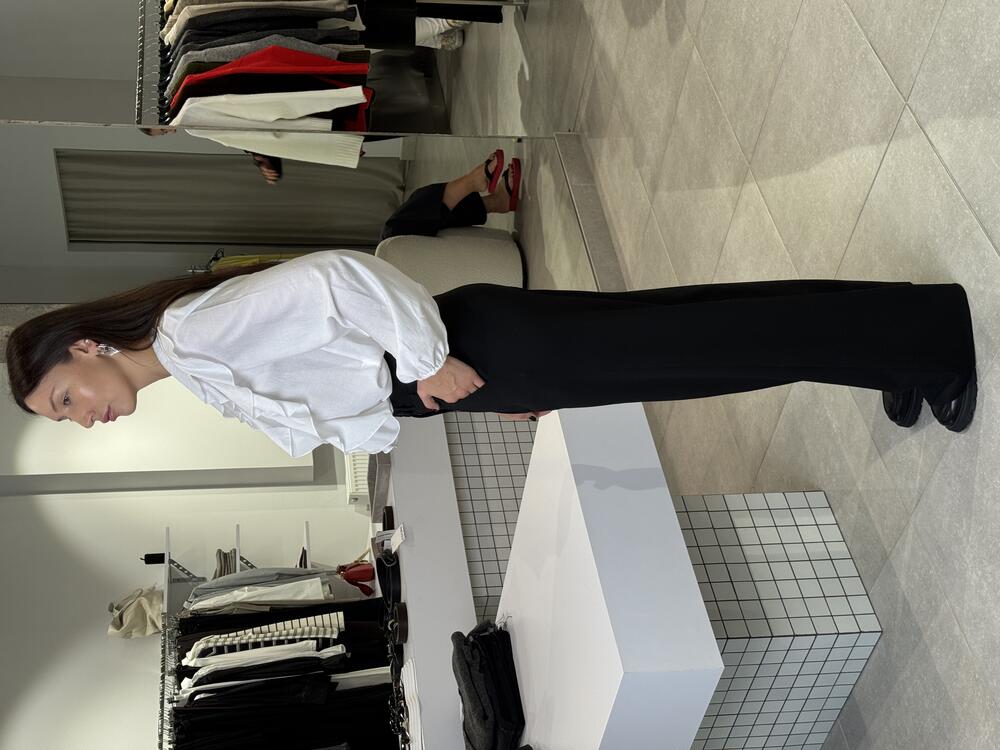 Брюки палаццо Karol на ґудзику 5140 чорний, L