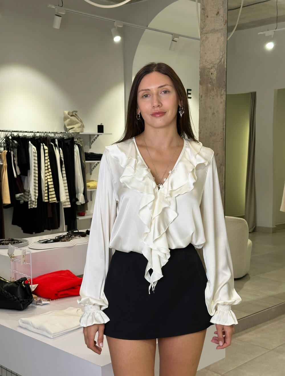 Блуза 1030 шовк Армані молочний, M