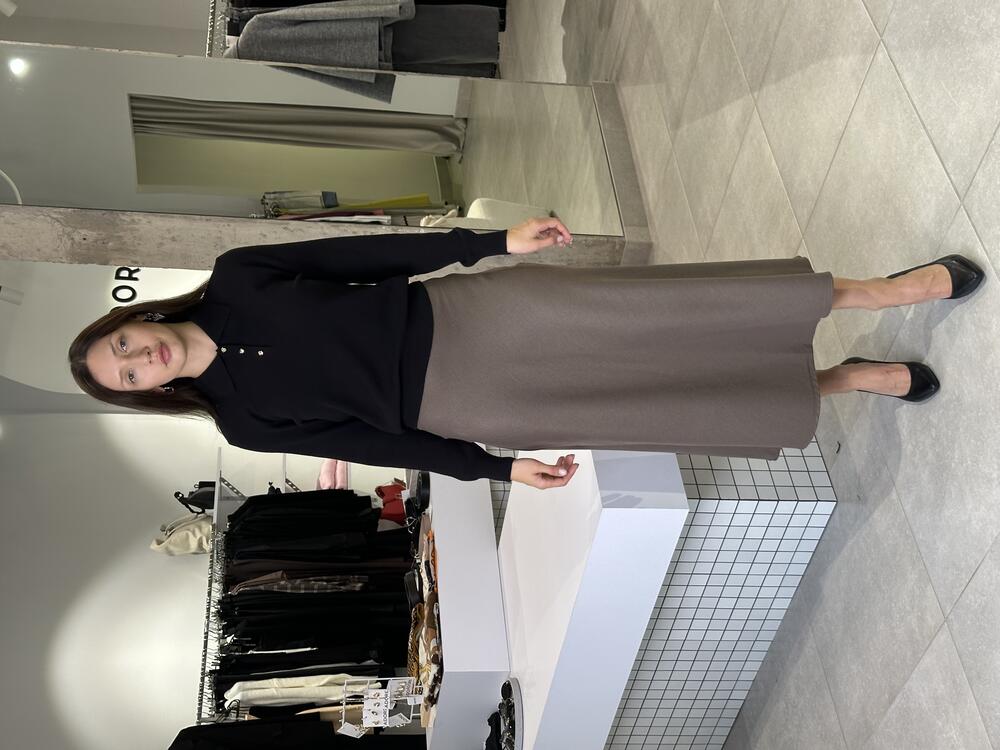 Спідниця костюмка сіро-коричневий