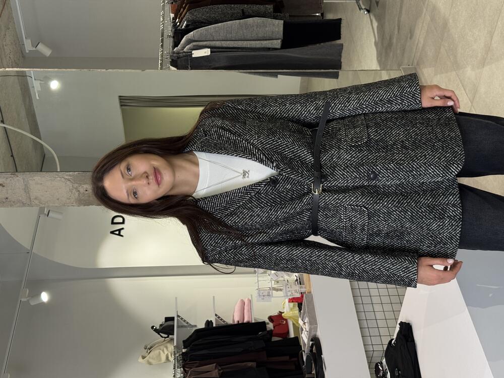 Жакет-пальто з поясом в комплекті чорний