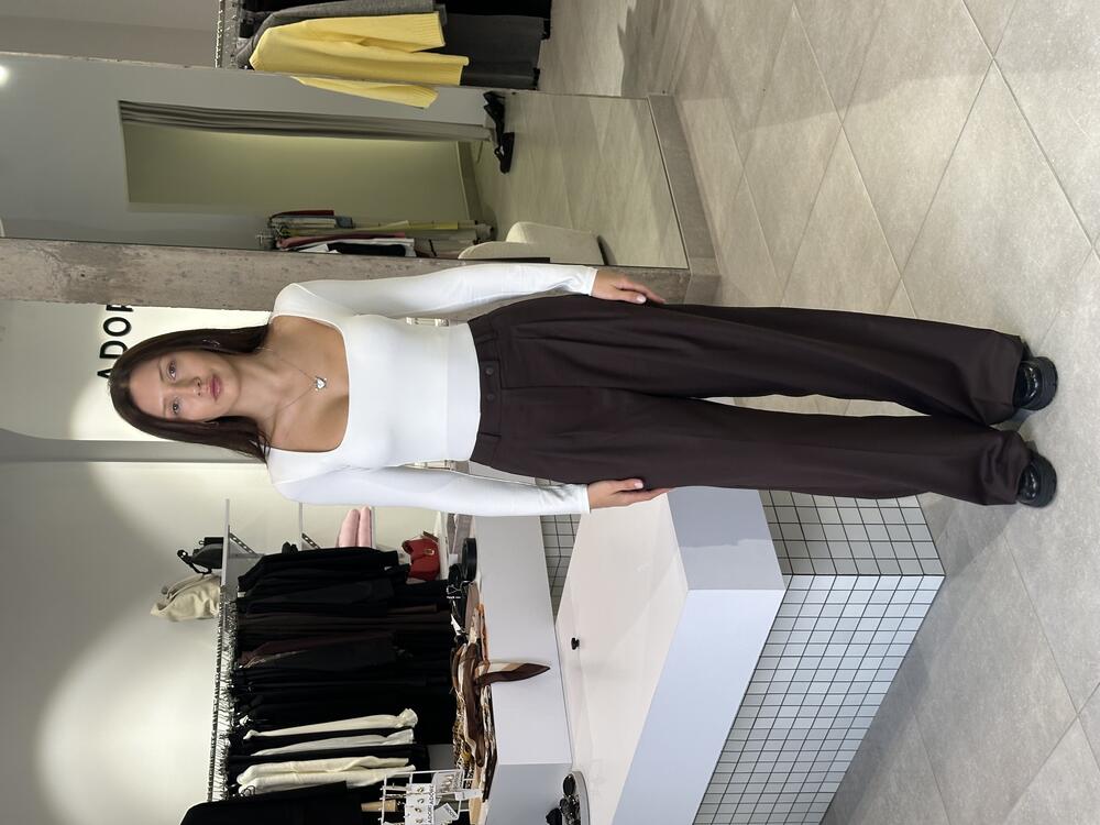 Брюки Беатріс костюмка 298_113 темний шоколад