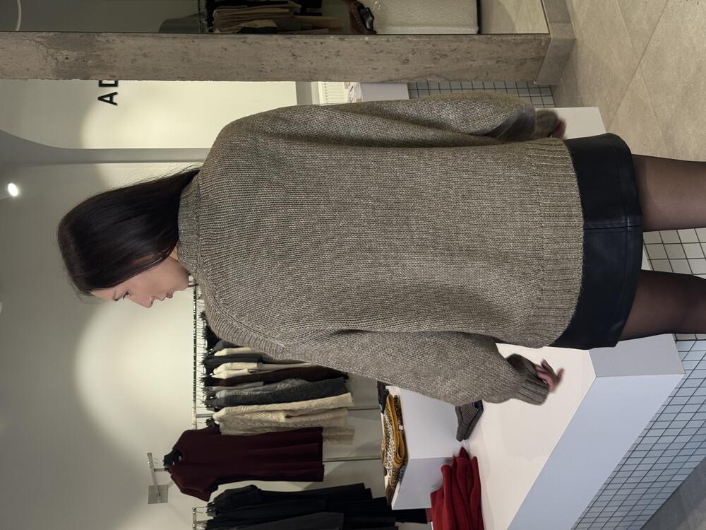 Светер крупної в'язки капучіно, one size