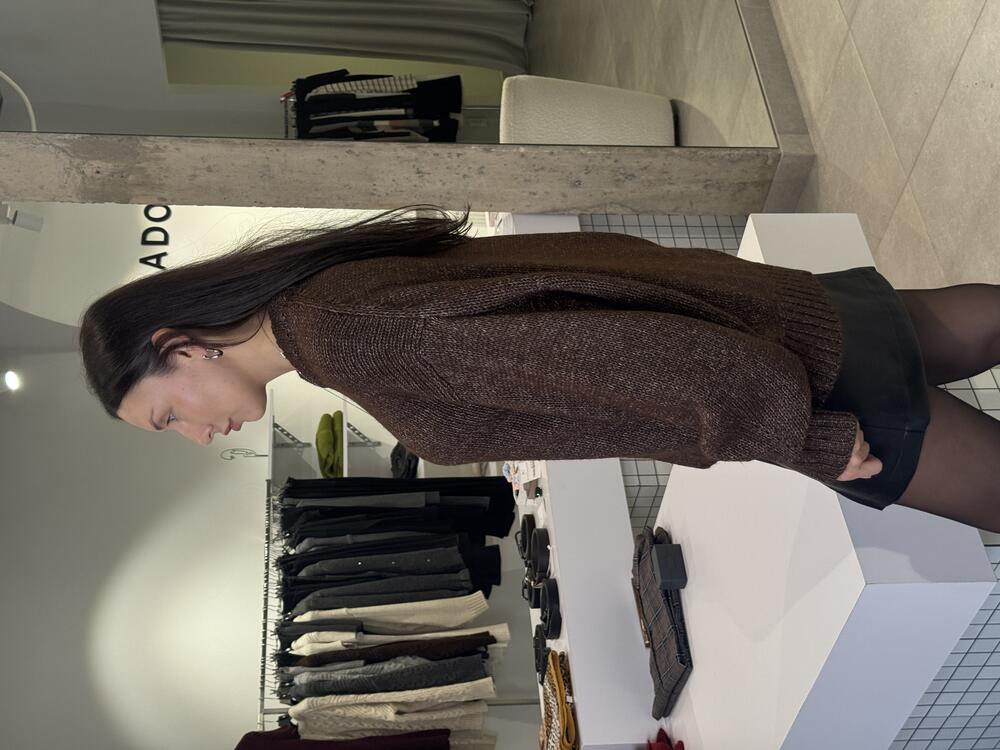 Светер крупної в'язки шоколад, one size