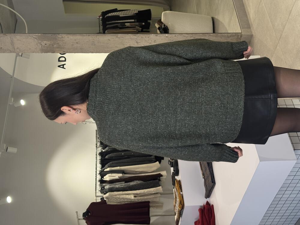 Светер крупної в'язки зелений, one size