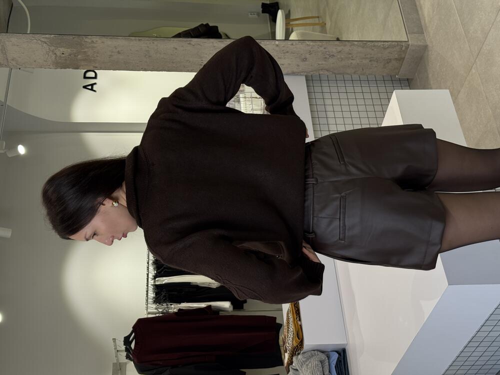 Шорти екошкіра темний шоколад, XS