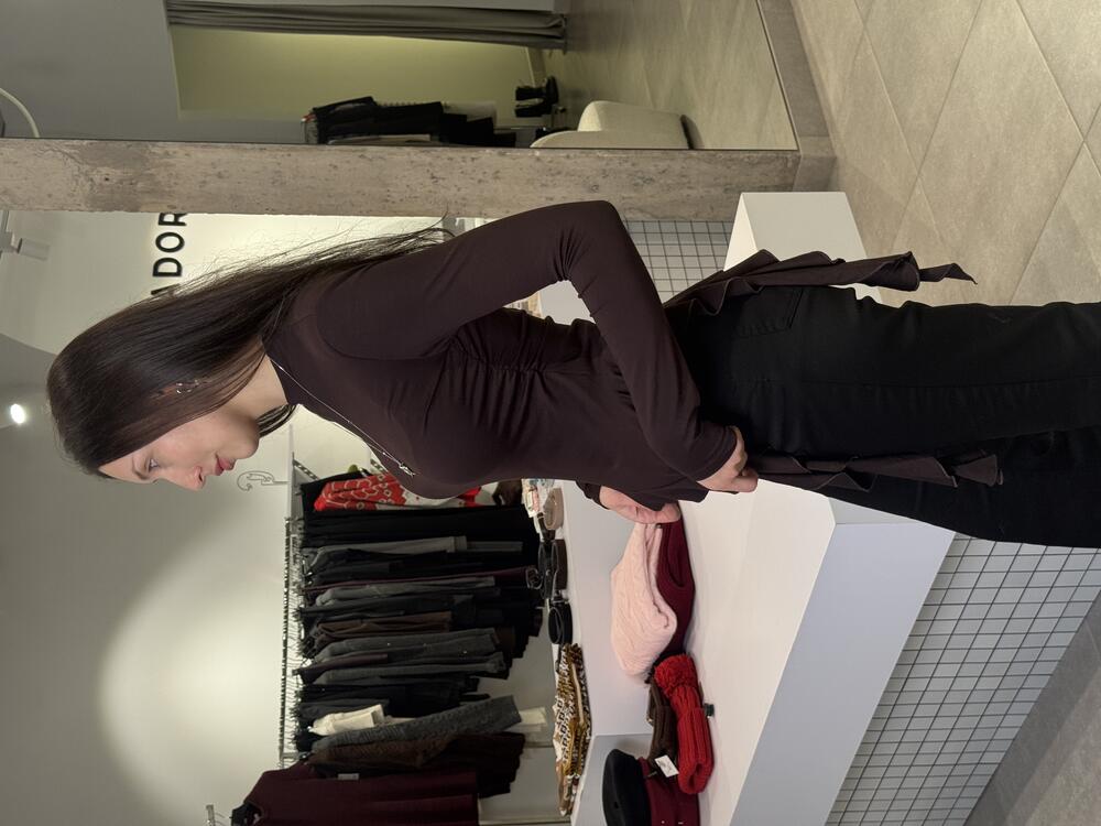 Лонг з воланами шоколад, S