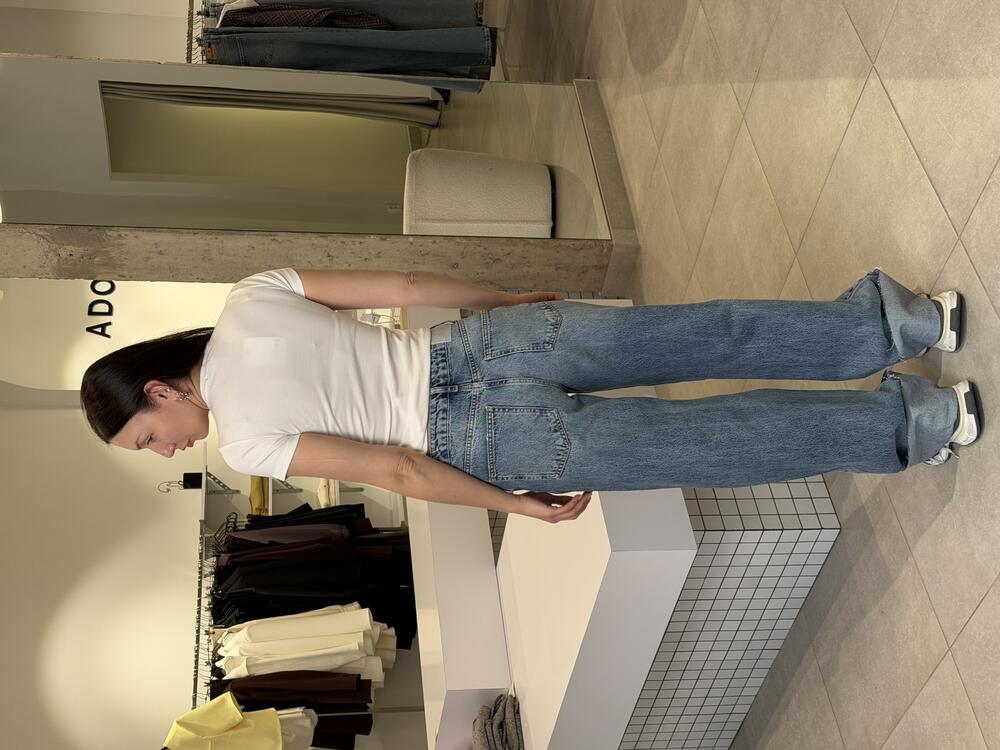 Джинси Ella detailed wide leg jean синій, 40