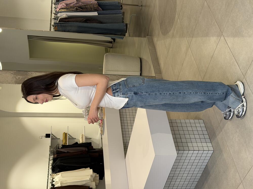 Джинси Ella detailed wide leg jean синій, 40